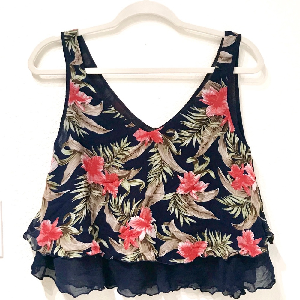 Summer Hawaiian Pattern Tank Top